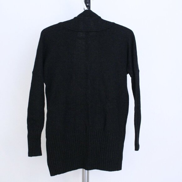 Aritzia Azure Skies Lenox Angora Cashmere Black‎ Midi Open Cardigan Sz XXS - Picture 8 of 14